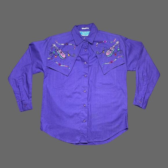 Southwest Canyon 1992 Vintage LS Womens Purple Western Shirt NWT S - Picture 1 of 10